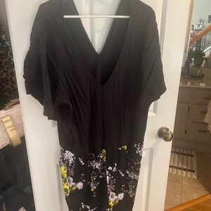 Elegant Black Floral Romper